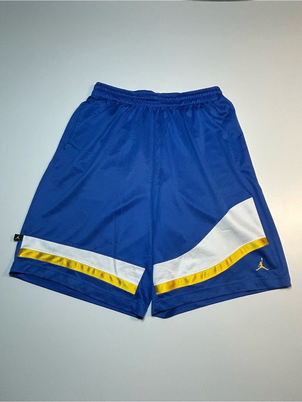 Nike Air Jordan ASYM Curve Basketball Shorts Royal Blue Gold White Jumpman